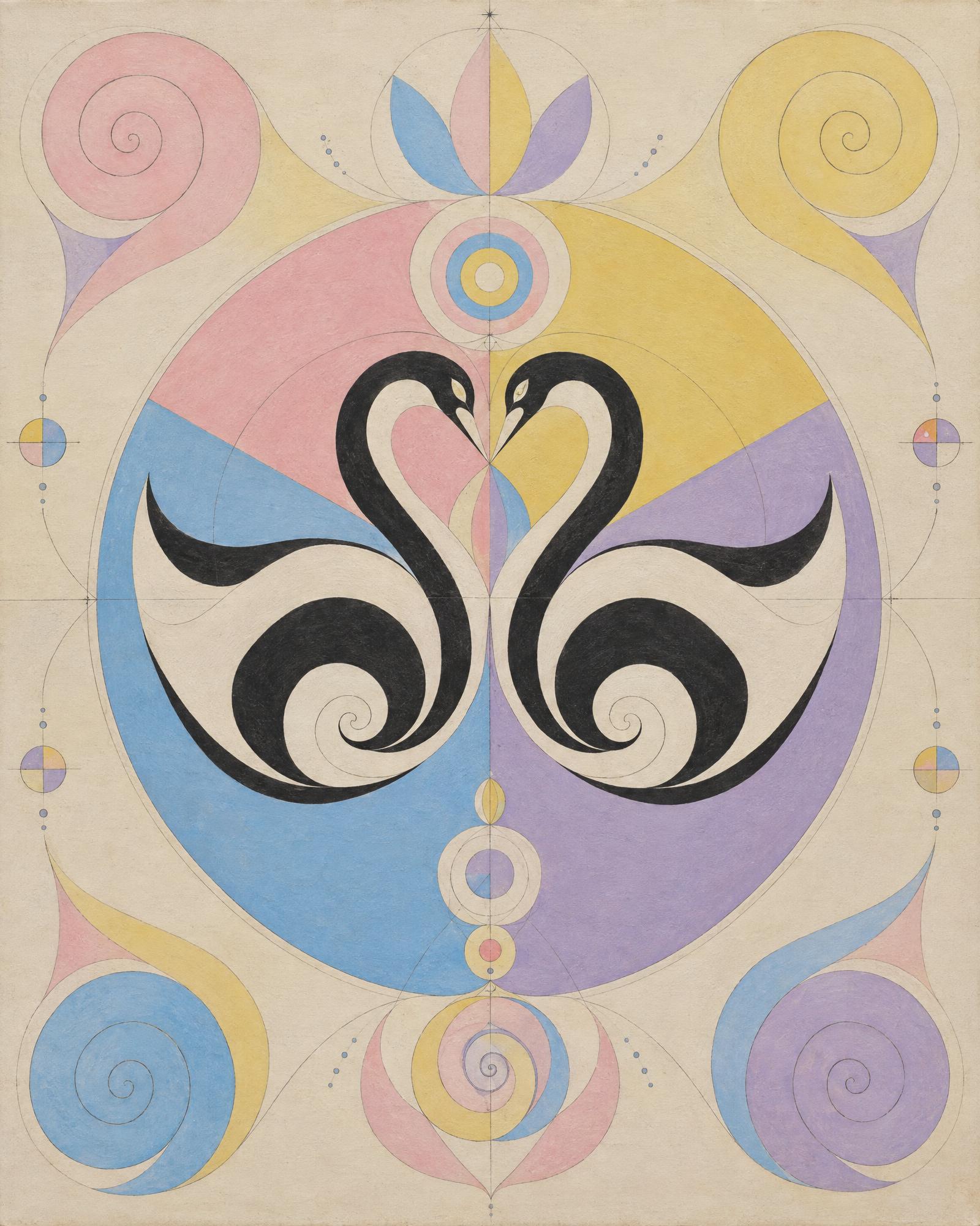 The Swan, Recommended, in the manner of Hilma af Klint