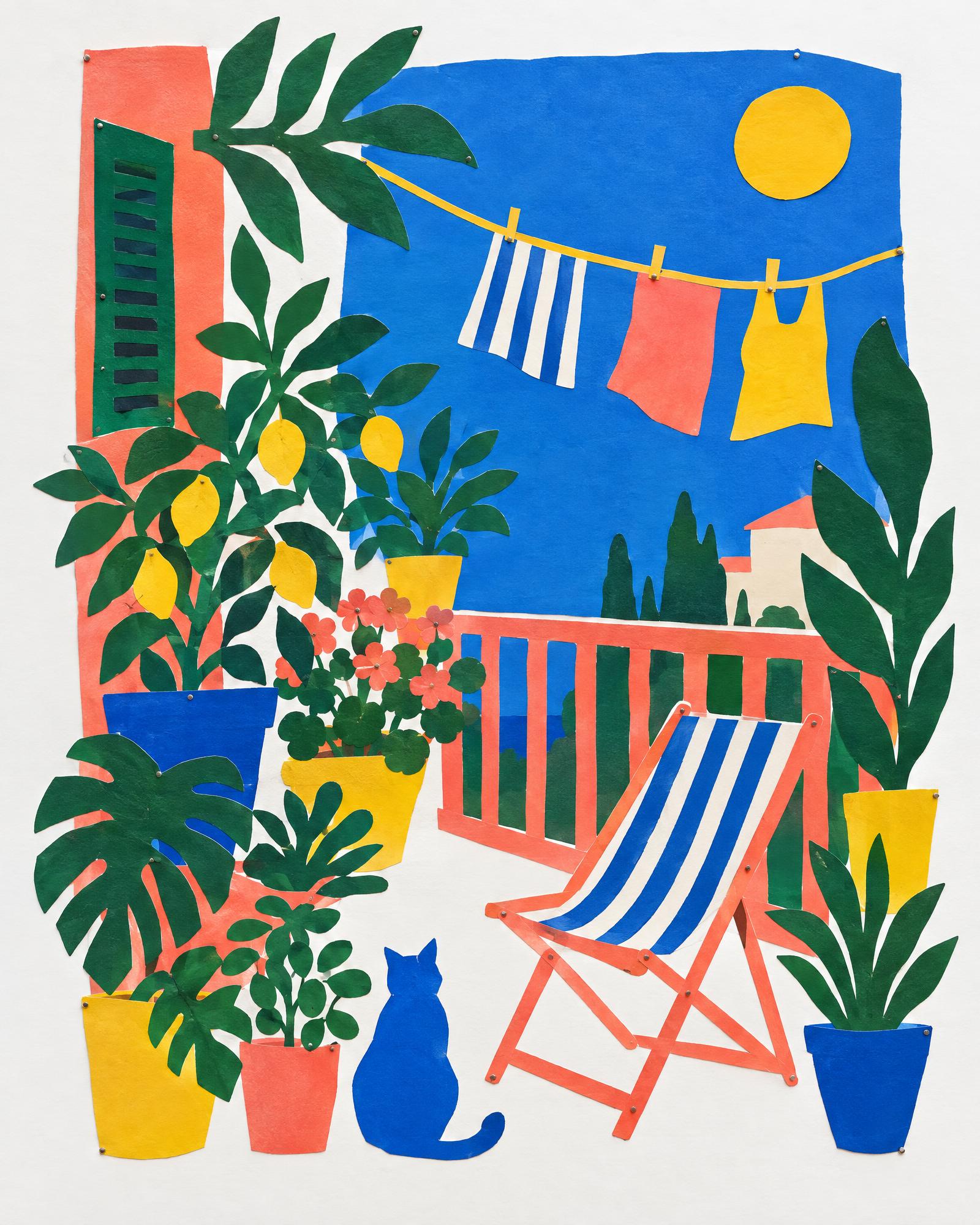 The Balcony Garden, in the manner of Henri Matisse