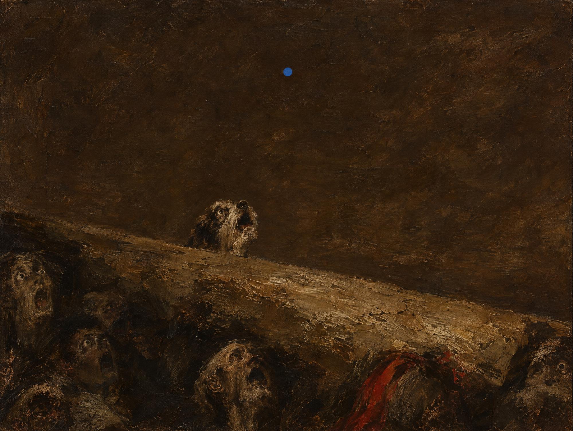 The Dog, Waiting for a Reply, in the manner of Francisco Goya