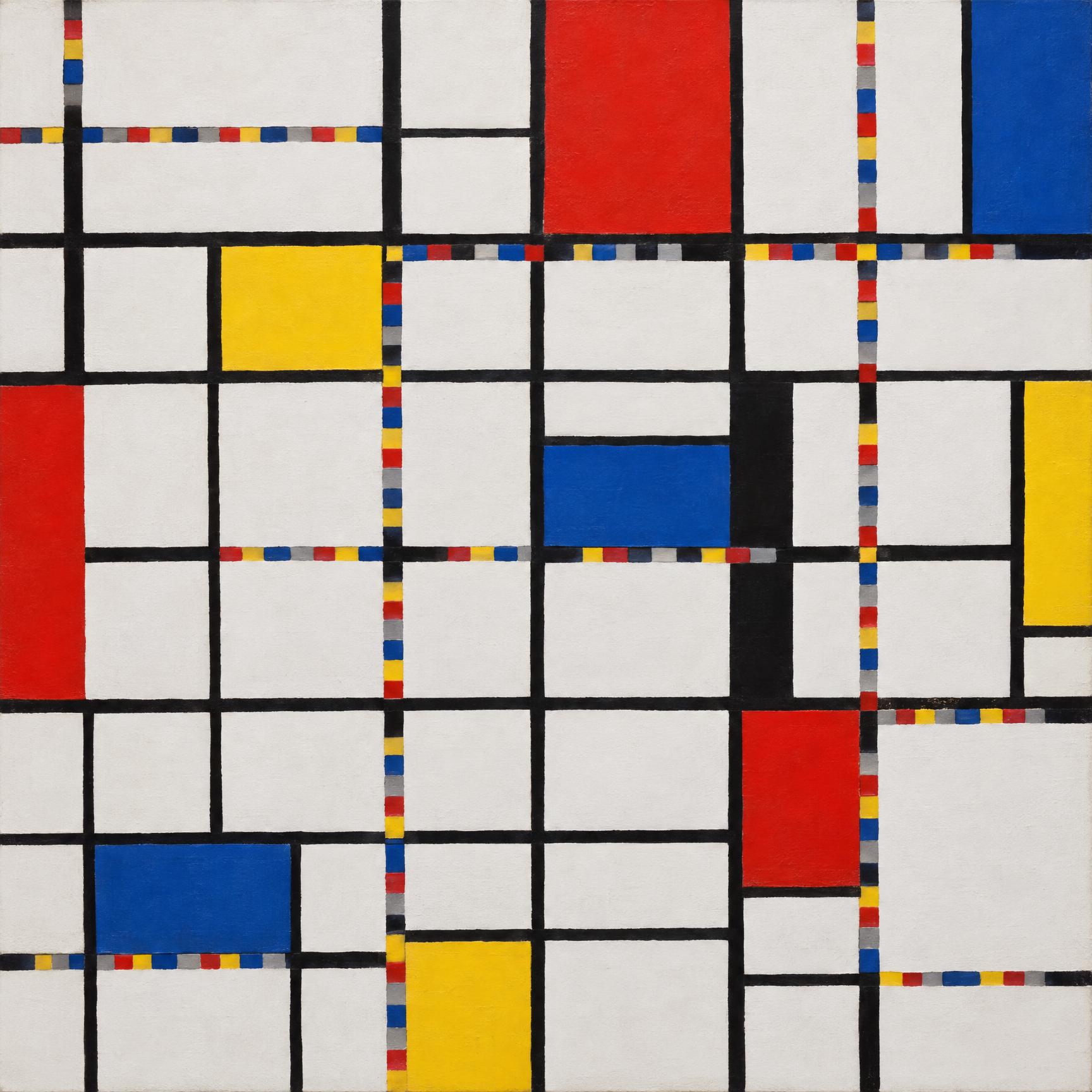 Metro Boogie Woogie, in the manner of Piet Mondrian