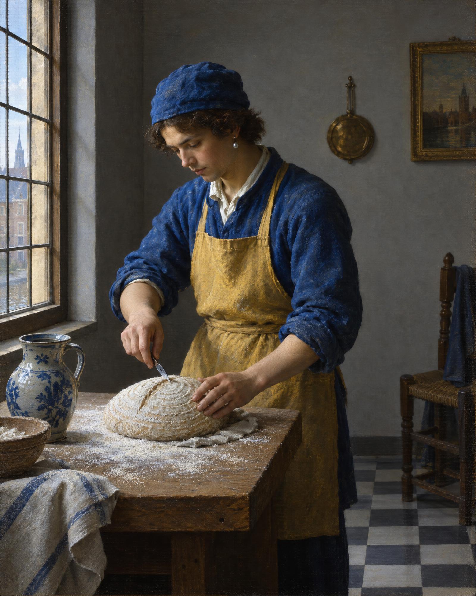 The Baker, in the manner of Johannes Vermeer