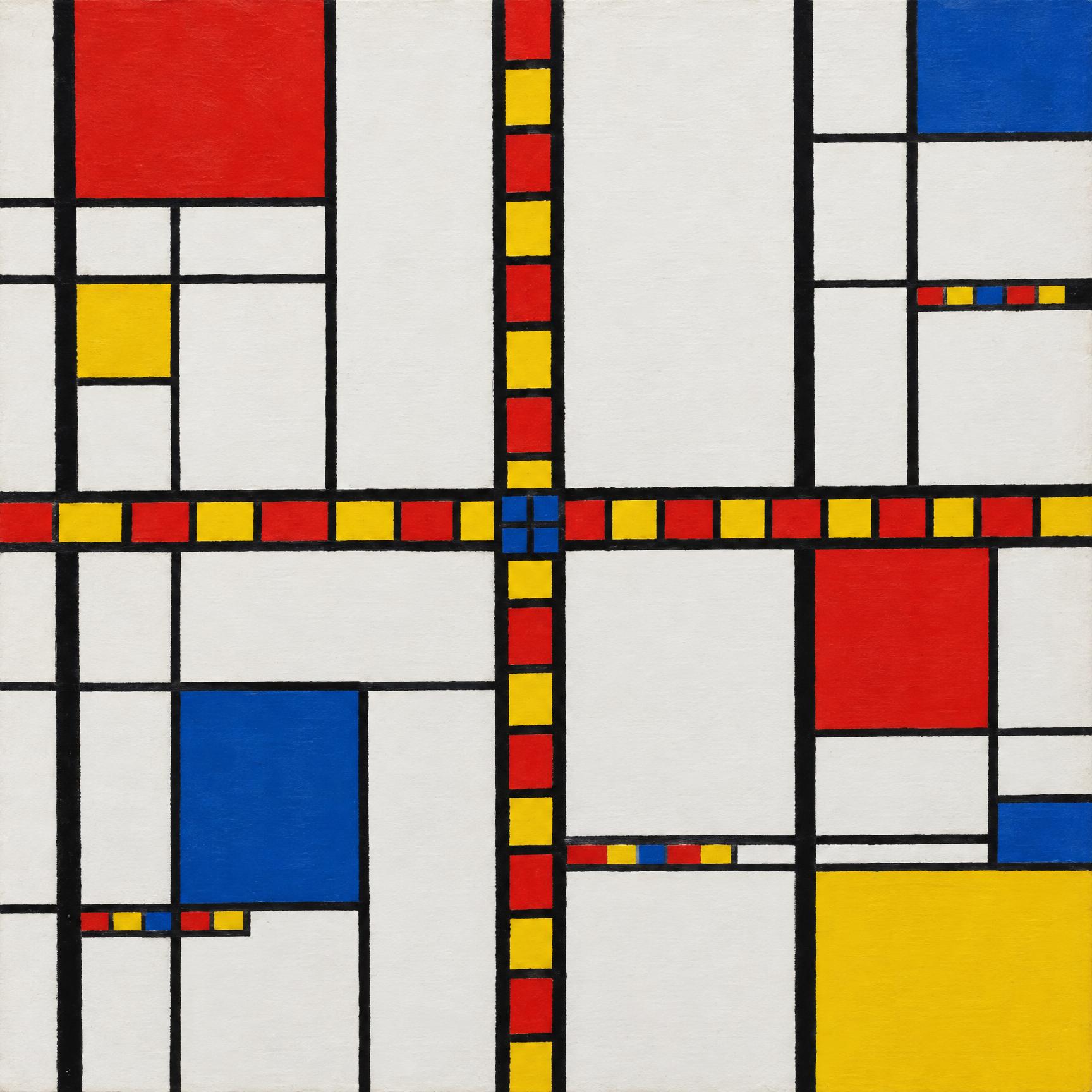 Traffic Boogie Woogie, in the manner of Piet Mondrian